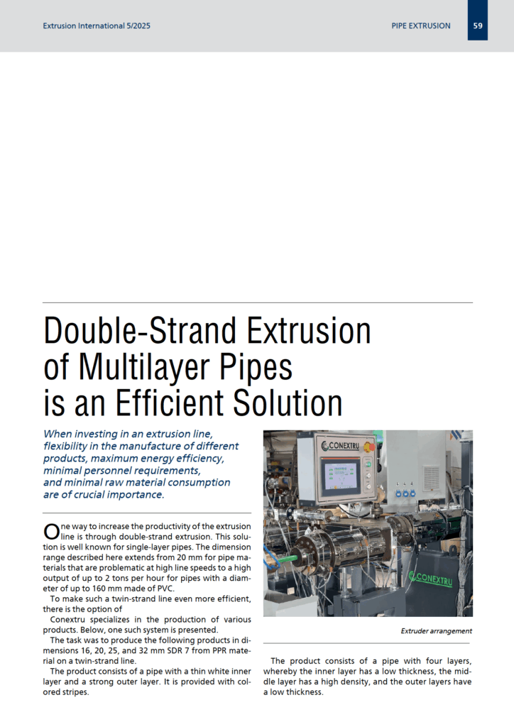 Double-Strand Extrusion of Multilayer Pipes